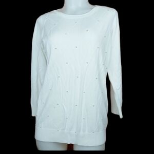 Knitted sweater pearls embellishments size small